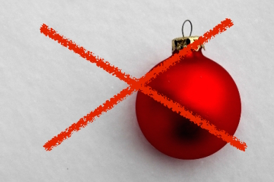 Durchgestrichene Weihnachtskugel