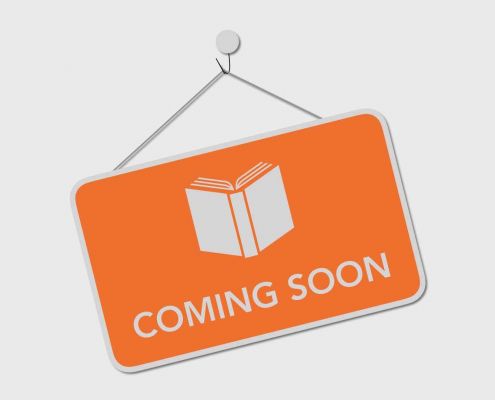 Schild mit der Aufschrift Coming Soon und dem Umriss eines Buchs
