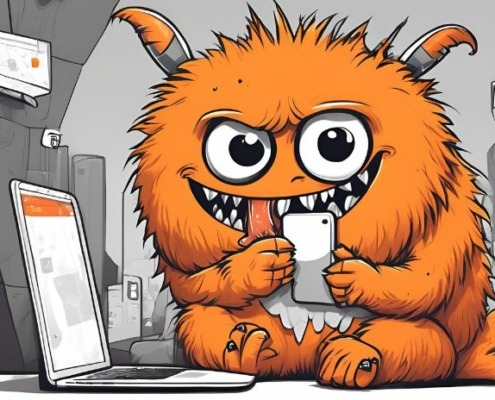 Der kleine Bug frisst das Social-Media-Profil