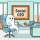 Ein Geist in einem Chefsessel als Symbol für einen unwilligen Social CEO